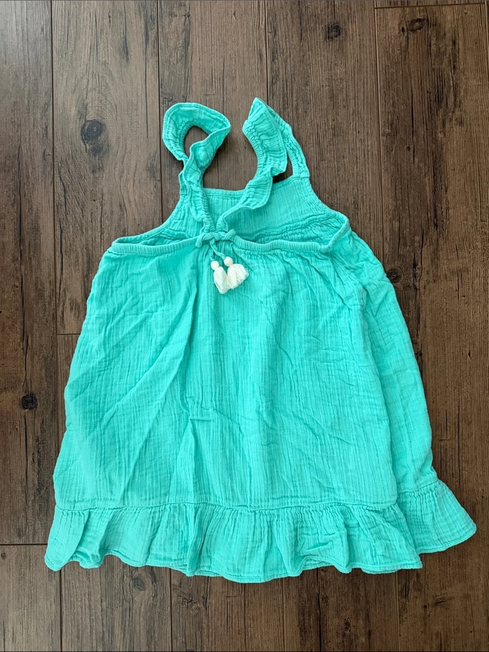 True Craft Girls Aqua Blue Embroidered Dress